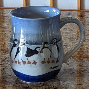 Four  RARE Vintage Otagiri Puffin Mug | Handcrafted Japanese Mug Wendy Morgan